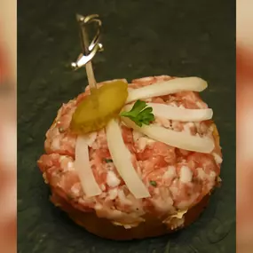 Metzgerei Denzel, Singen, Canape mit Mett