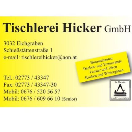 Logo van Tischlerei Hicker GmbH