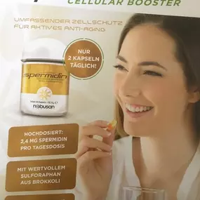 SPERMIDIN CELLULAR BOOSTER 
Umfassender Zellschutz 
für aktives Anti-Aging