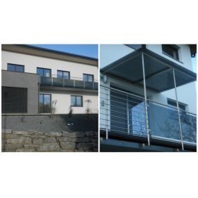 Jungwirth Metallbau - Landtechnik GmbH Glasgeländer und passendes Vordach