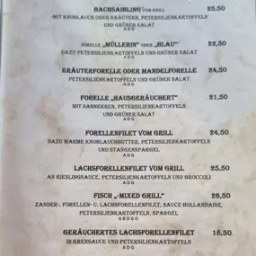 Restaurant Fischerstadl Speisekarte