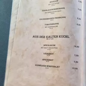 Restaurant Fischerstadl Speisekarte