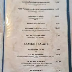 Restaurant Fischerstadl Speisekarte