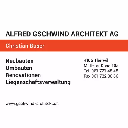 Logotyp från Gschwind Alfred Architekt AG