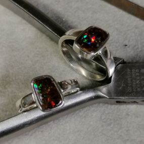 Opalschmuck/reine Handarbeit - Ringe Si-925 mit Opal