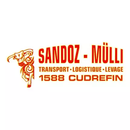 Logotyp från Sandoz-Mülli Transports SA, grutage, camion grue