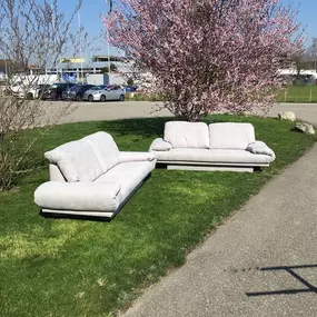 Sofa Rolf Benz Forum 345 neu beziehen in Stoff selbergrau