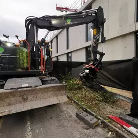 Bagger Rodung Baumstumpen Entfernung