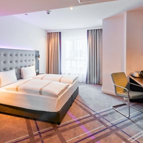 Premier Inn Saarbrucken City Congresshalle hotel accessible room with lowered bed