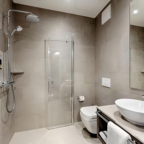 Premier Inn Wolfsburg City Centre hotel bathroom with shower