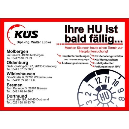 Logotipo de KÜS Kfz-Prüfstelle in Molbergen | Ingenieur-Büro Dipl-Ing. Walter Lübke