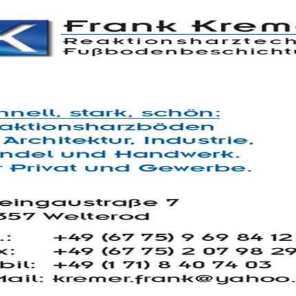 Logo von Bodenbeläge & Reaktionsharztechnik Frank Kremer