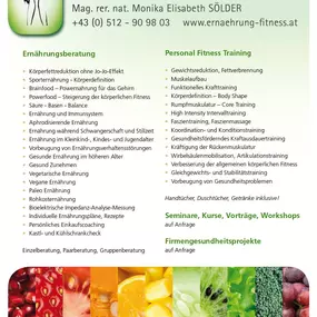 Bild von Ordination für Ernährungsberatung und Personal Fitness Training Mag. Monika Sölder