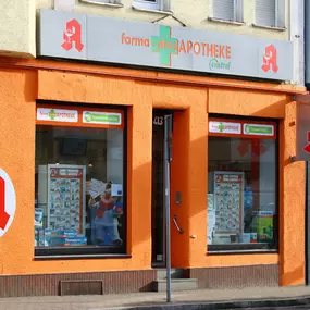 Aussenansicht der farma-plus Apotheke Central