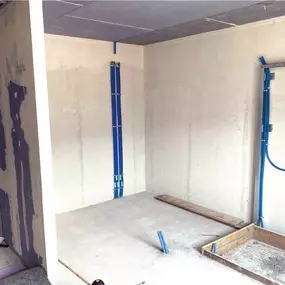 Preparazione sala e bagno per installazione Sauna KÜNG