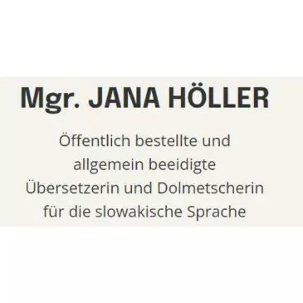 Logo od Mgr. Jana Höller - Übersetzerin und Dolmetscherin (D-SK)