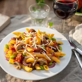 MUNDFEIN vegane Pasta Vaike mit pflanzlichem Hackfleiisch von Redefine Meat