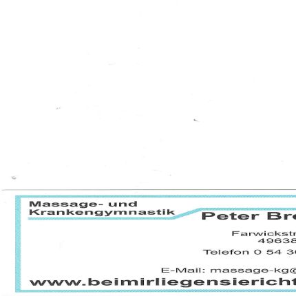 Logo van Massage und Krankengymnstik Praxis Bremke