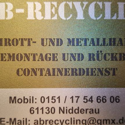 Logo von AB-Recycling,Schrott & Metalle,Demontage,Entrümpelung