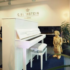 Beethoven betrachtet ein Meisterstück made in Germany. Eine schöne Auswahl an Klavieren zum Kauf oder zum Mieten.
