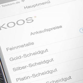 KOOS: zertifizierter Großhandel für Gold, Silber, Platin, Palladium und Rhodium, sowie Verarbeitung von Scheidgut in Renningen.