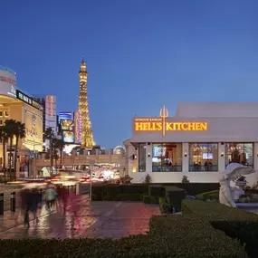 Gordon Ramsay Hell's Kitchen in Las Vegas at Caesars Palace exterior nighttime image