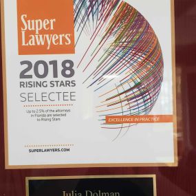 Super Lawyers 2018 Rising Stars Award. Our firm is respected by insurance carriers for routinely litigating serious injury cases throughout the state of Florida.