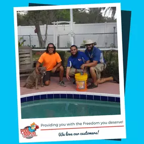 Pool Troopers Service Technicians with Customer