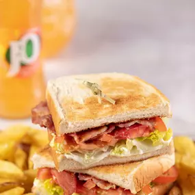 Classic BLT, on a toasted farmhouse bloomer with mayo