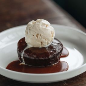 Proper sticky toffee pudding, Jude’s vanilla ice cream