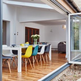 Connect your home and garden with a stylish set of Anglian external bifold doors. Add to the outside of your home or as an inside door between your Anglian conservatory and living space.