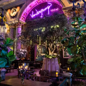 Vanderpump Cocktail Garden Main Entrance. Lisa Vanderpump brings to Vegas Vanderpump Cocktail Garden at Caesars Palace, the newest hotspot featuring a hand-crafted cocktail menu and a selection of small bites, making it the perfect way to start the night. Vanderpump Cocktail Garden is the newest Vegas hotspot, featuring a hand-crafted cocktail menu and a selection of small bites, making it the perfect way to start the night.