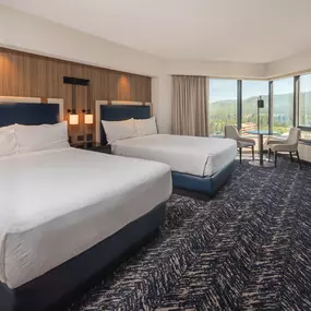 Harvys Lake Tahoe view premium-room-2q. Elevate your adventure at Harveys Lake Tahoe, the very first casino hotel built on the South Shore.