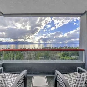 Caesars Republic Lake Tahoe lake view balcony suite view entertainment. Elevate your adventure at Caesars Republic Lake Tahoe, the very first casino hotel built on the South Shore.