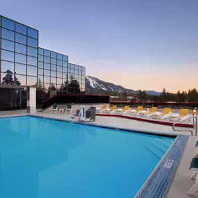 Caesars Republic Lake Tahoe exterior pool. Elevate your adventure at Caesars Republic Lake Tahoe, the very first casino hotel built on the South Shore.