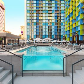 The Linq Hotel outdoor pool for all summer pool season enjoyment. Pool season is May to October.