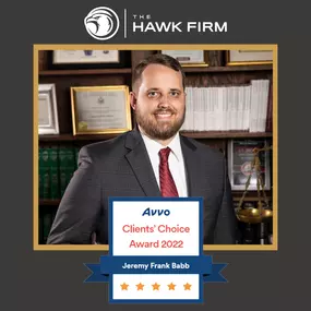 The Hawk Firm, Avvo Clients Choice Award 2022 for Jeremy Frank Babb