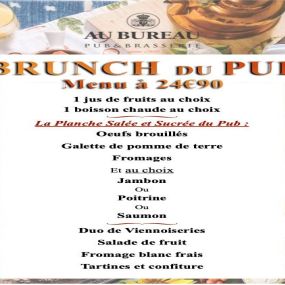 Menu Brunch du Pub