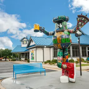 mellow mushroom statue