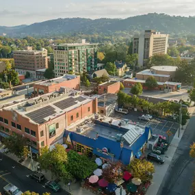 mellow mushroom aerial shot asheville