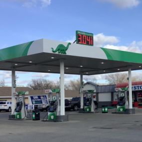 Sinclair Gas Station canopy with gas pumps