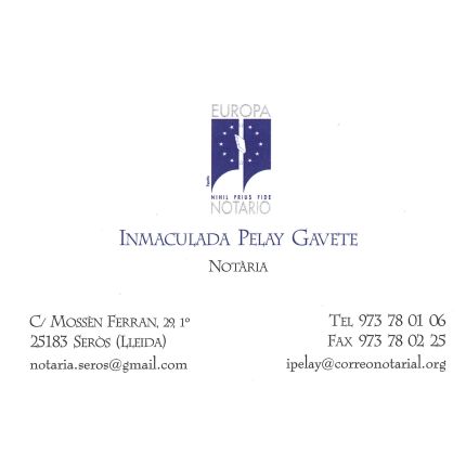 Logo od Notaria Inmaculada Pelay Gavete - Notaria de Seròs