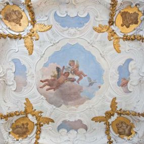 Aman Venice - Alcova Tiepolo Suite, Bedroom Ceiling Artwork