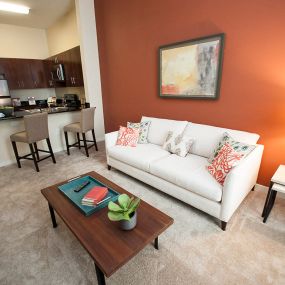 Living Room With Kitchen View