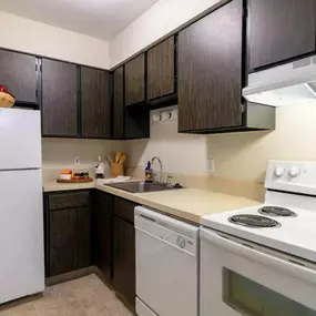 Kitchen at Hamilton Trace apartments in Road Okemos, MI