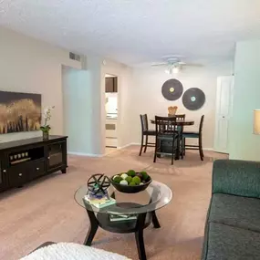 Living room at Hamilton Trace apartments in Road Okemos, MI