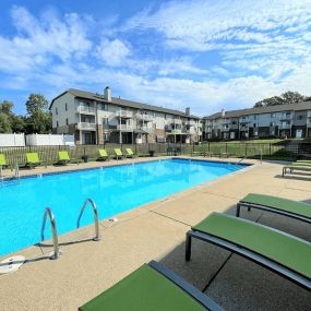 Pool chairs at Kentwood apartment