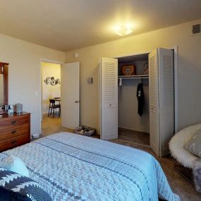 Bedroom at Castle Pointe Apartments in Lansing, MI