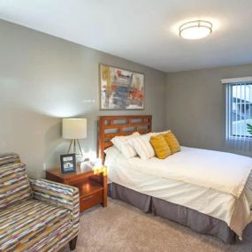 Bedroom at Nemoke Trails apartments in Haslett, MI