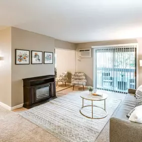 Living room at Nemoke Trails apartments in Haslett, MI